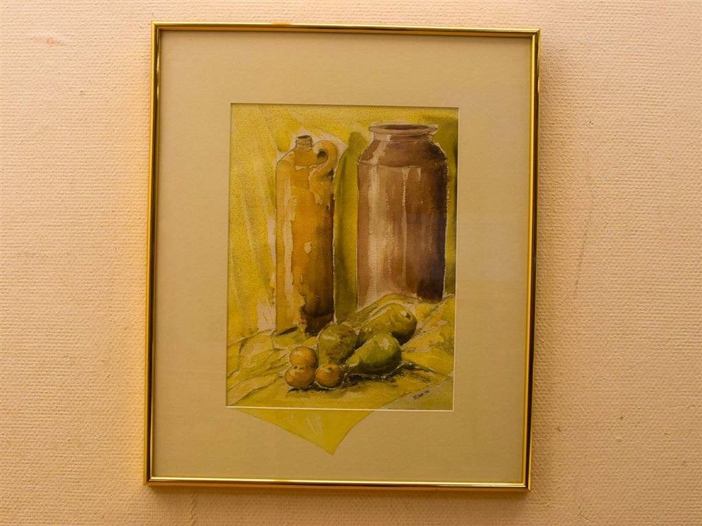 Aquarel schilderij 52147, Ophalen of Verzenden, Gebruikt, Minder dan 50 cm, Schilderij