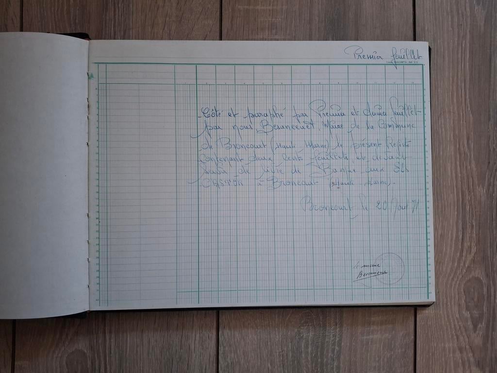 Vintage Frans handgeschreven kasboek uit 1971 - '72, Antiek en Kunst, Ophalen of Verzenden