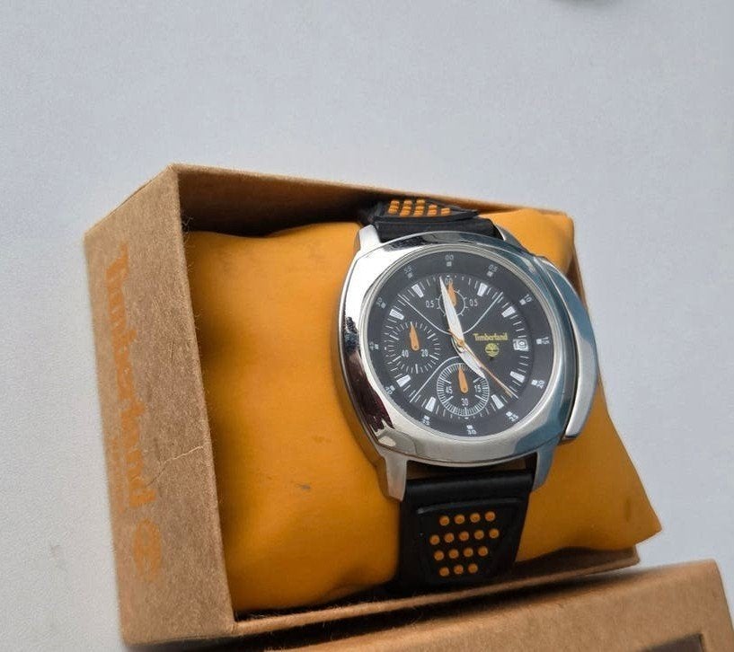 Timberland Herenhorloge QT5121105 - Zwart/Zilver, Overige merken, Leer, Staal, Polshorloge