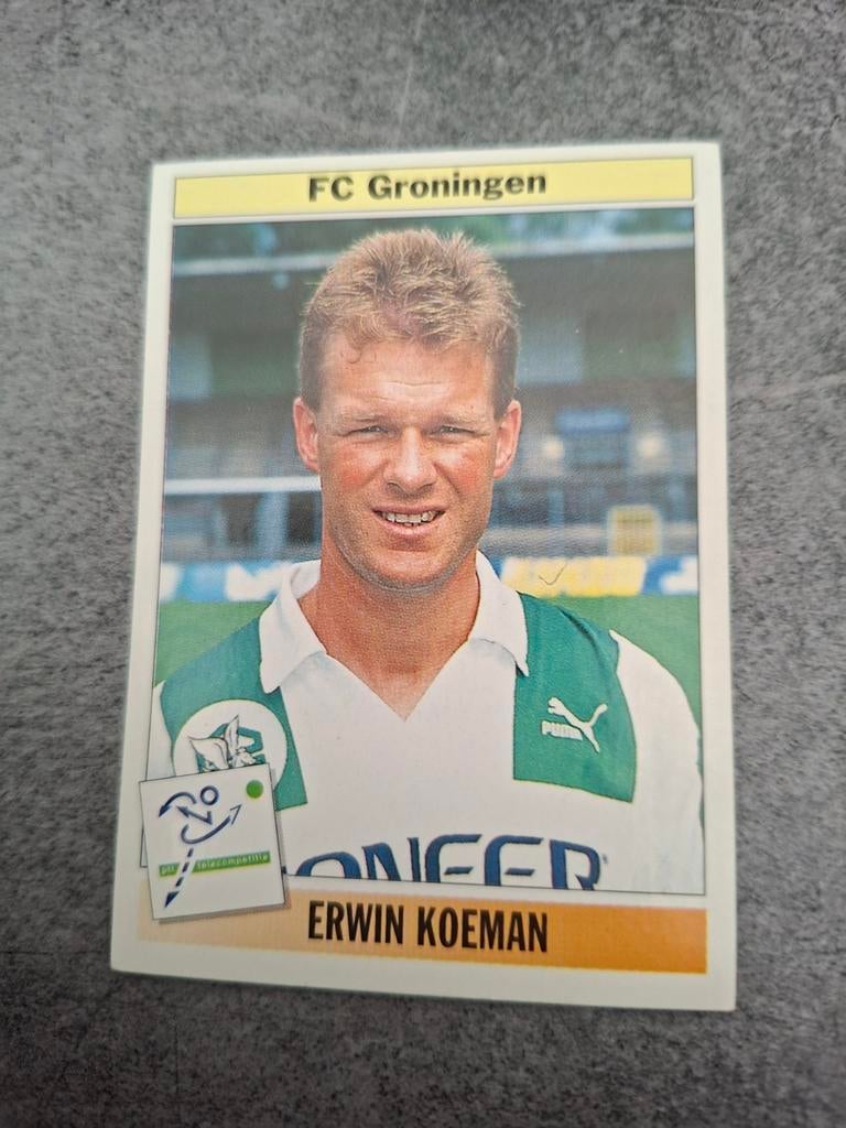 Panini sticker Voetbal 95. Speler Erwin Koeman FC Groningen, Verzenden, Zo goed als nieuw, Sticker