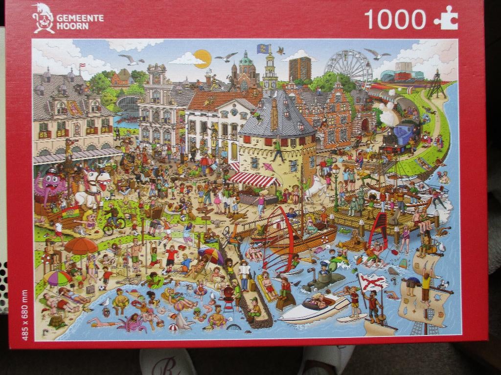 Legpuzzel Gemeente Hoorn op komische wijze, Ophalen, 500 t/m 1500 stukjes, Zo goed als nieuw, Legpuzzel