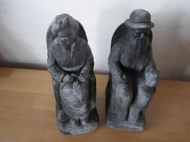 2 beelden Sara en Abraham. 50 jaar.getrouwd., Antiek en Kunst, Ophalen of Verzenden