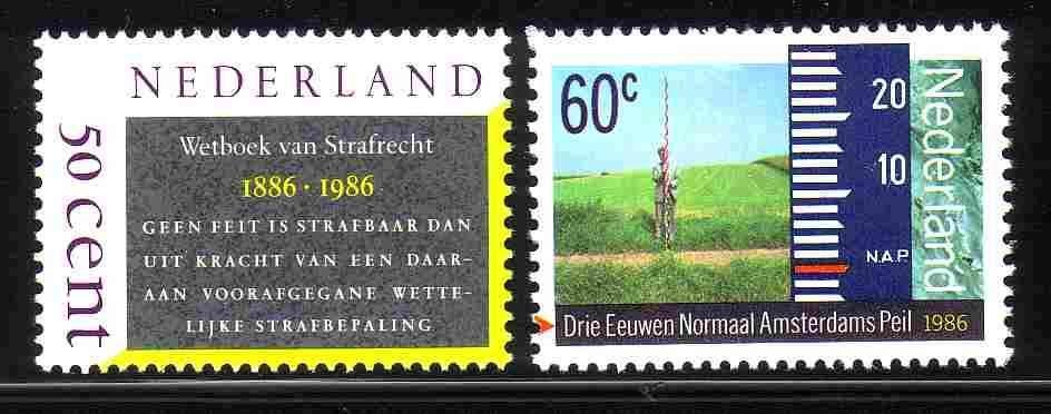 Nederland 1986 1345/1346 Wetboek & NAP,  Postfris, Ophalen of Verzenden, Na 1940, Gestempeld