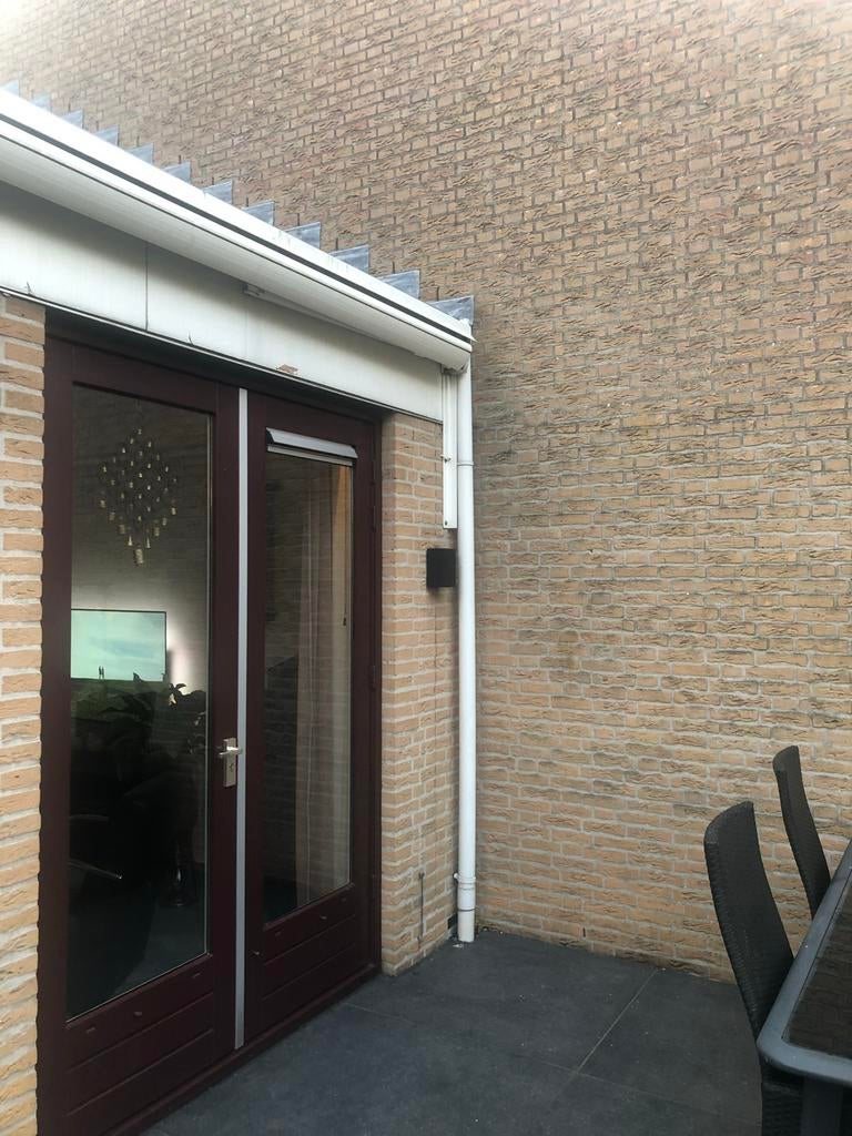 Elektrisch Zonnescherm groen., Tuin en Terras, Ophalen, 450 cm of meer, Elektrisch, Zo goed als nieuw