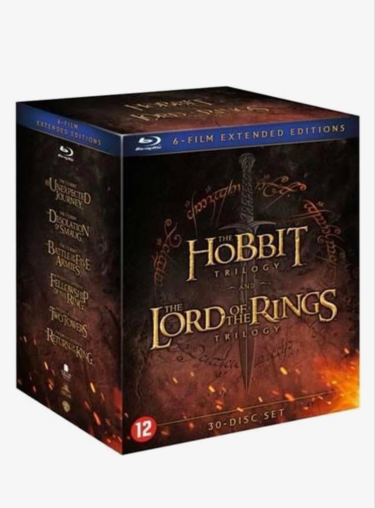 Lord of the Rings & Hobbit Extended Blu-ray Boxset, Cd's en Dvd's, Ophalen of Verzenden, Science Fiction en Fantasy, Boxset