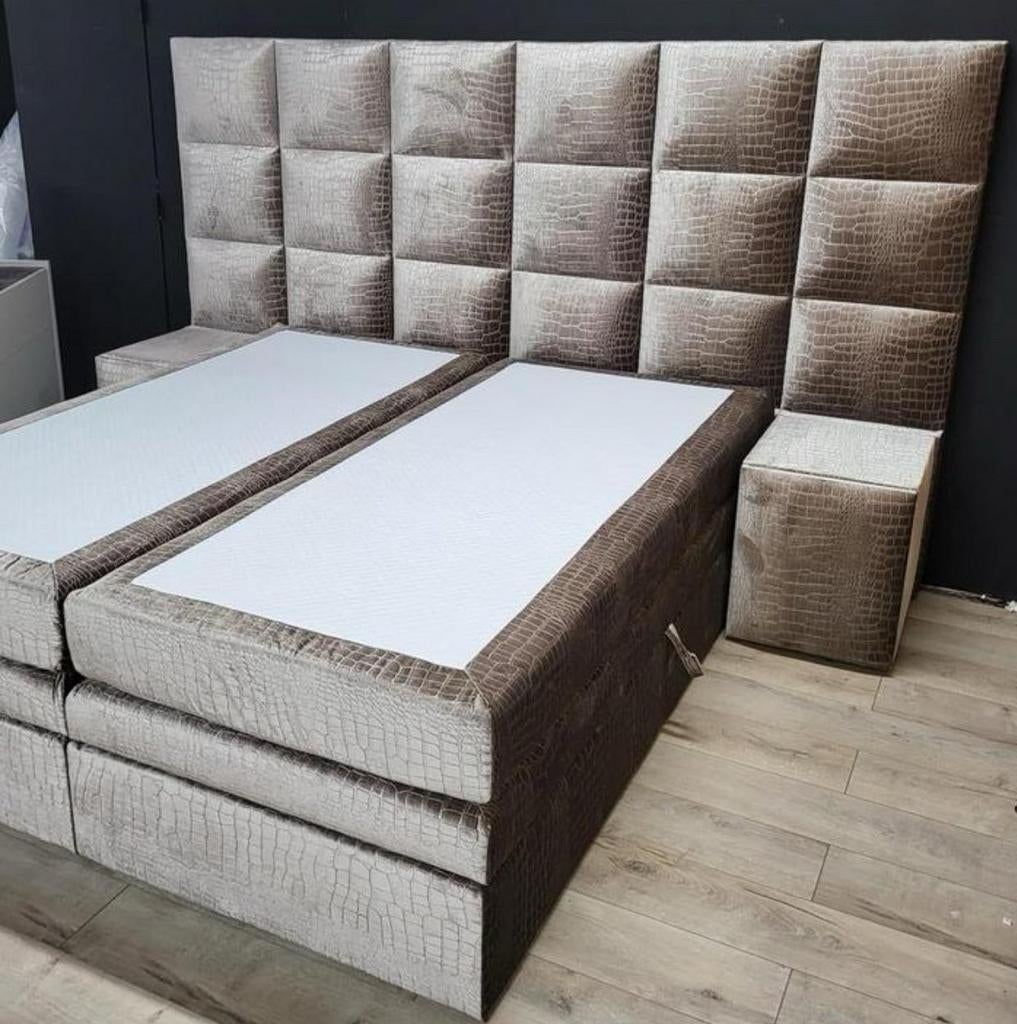 Croco 2-persoonsbed 180x200 + gratis
matras!, Huis en Inrichting, Slaapkamer | Bedden, Ophalen, Beige, Tweepersoons, Zo goed als nieuw