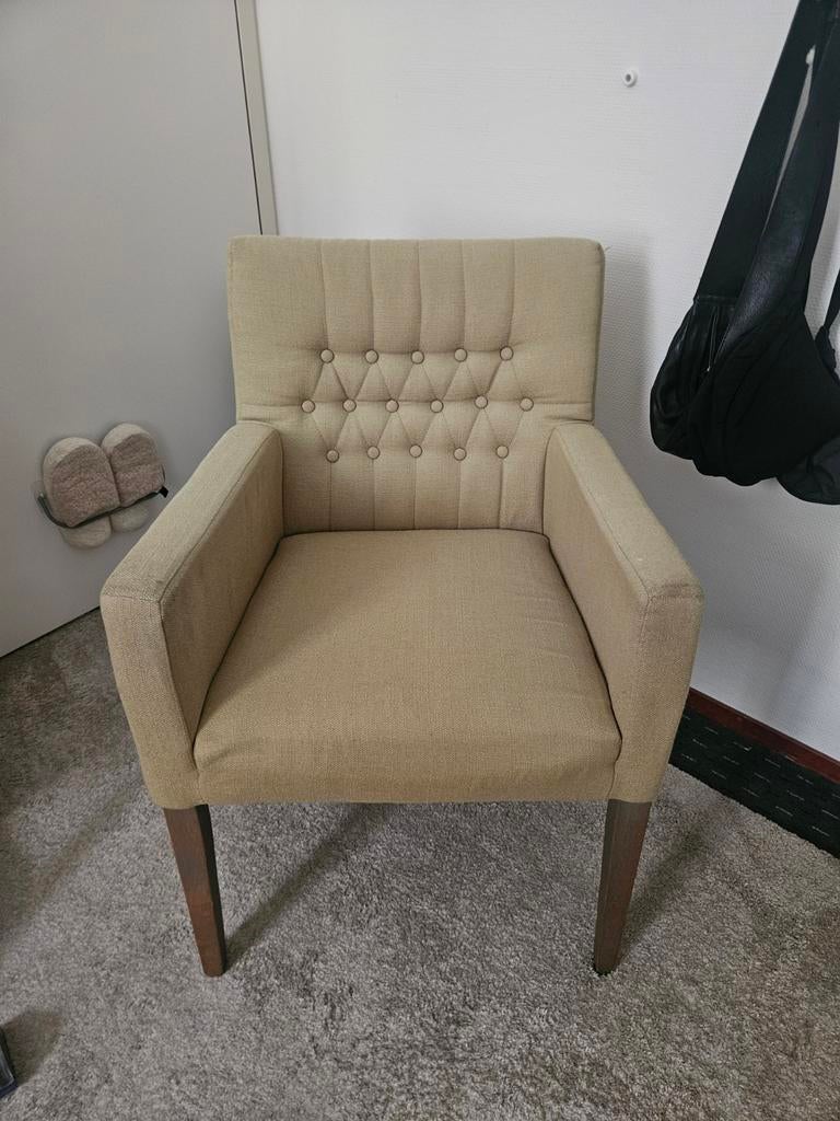 Groene fauteuil met gebruikssporen, Ophalen, Gebruikt, 75 tot 100 cm, 50 tot 75 cm