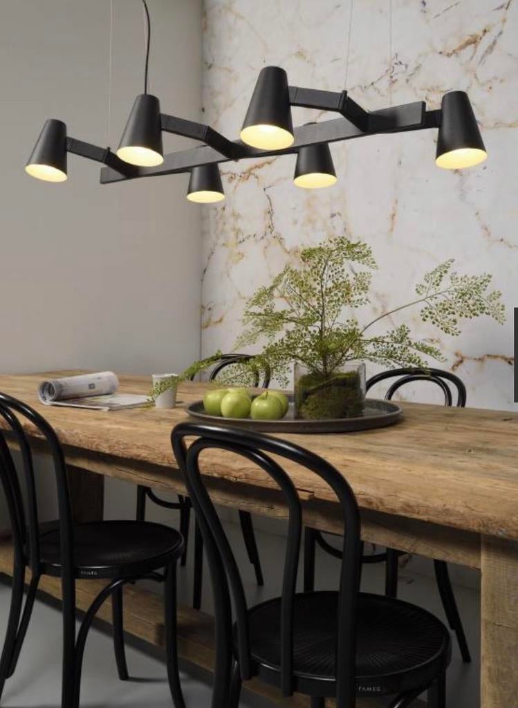 It's about Romi Biarritz hanglamp 6-arm zwart, Ophalen, Zo goed als nieuw, Metaal, Minder dan 50 cm