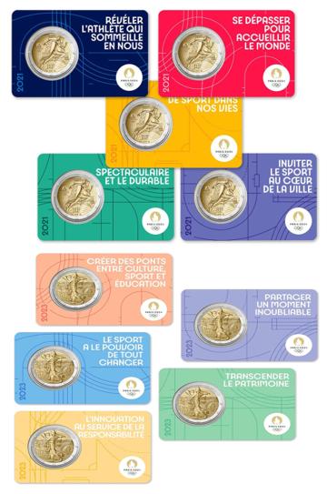 2 Euro Coincards Frankrijk 2021 & 2023 "Olympic Games", Ophalen of Verzenden, Frankrijk, 2 euro
