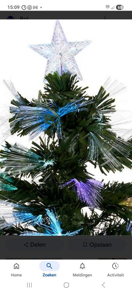 Kerstboom fiberglas verlichting 180 hoog, Ophalen