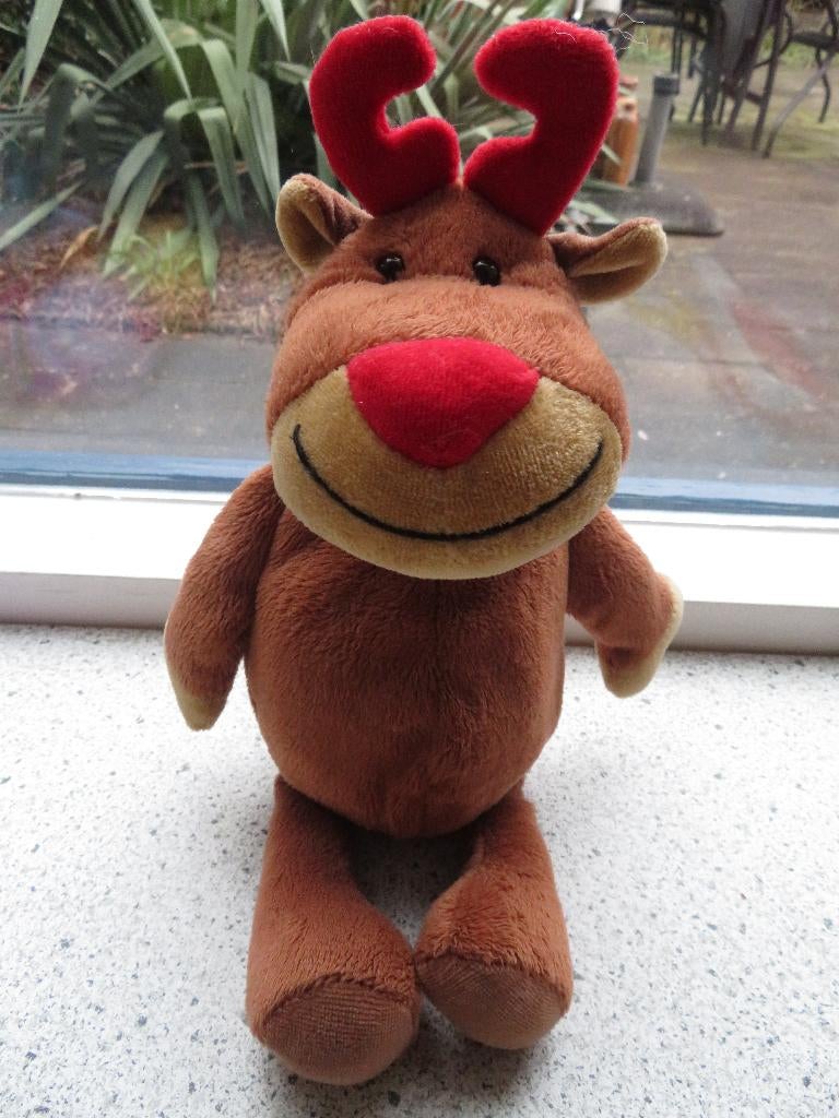 Rendier eland Rudolf Rudolph merk Unitoys, Kinderen en Baby's, Speelgoed | Knuffels en Pluche, Ophalen of Verzenden, Gebruikt