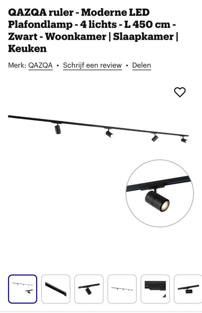 QAZQA Ruler LED Plafondlamp - 4 lichts - Zwart, Huis en Inrichting, Lampen | Plafondlampen, Ophalen, Nieuw, Metaal