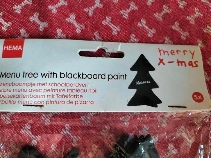 Menustandaardjes kerstboom met schoolbordverf, nieuw, Ophalen of Verzenden, Nieuw