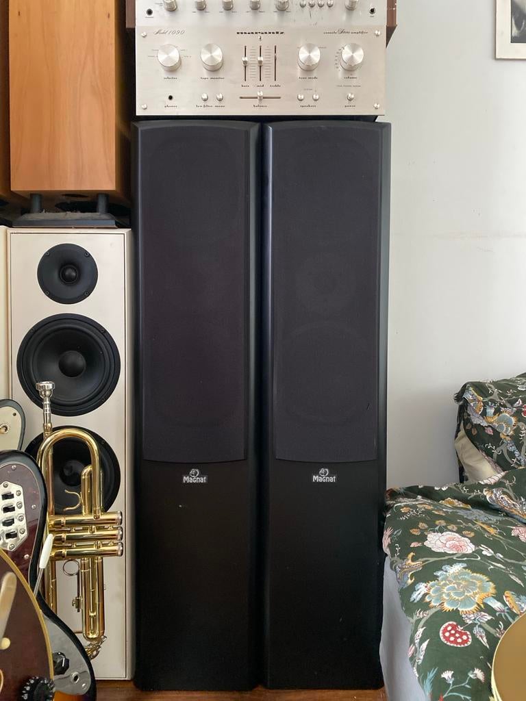 Magnat VEKTOR 55 Speakers - Made in Germany - Jaren 90, Audio, Tv en Foto, Luidsprekers, Zo goed als nieuw, Front, Rear of Stereo speakers