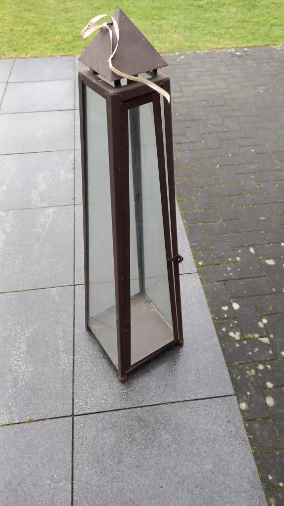 Te Koop: windlicht groot voor buiten., Ophalen, Metaal, 75 cm of meer