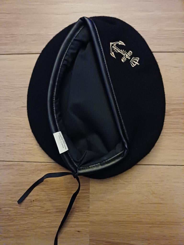 Marine baret met geborduurd anker, Ophalen of Verzenden, Marine, Nederland, Helm of Baret