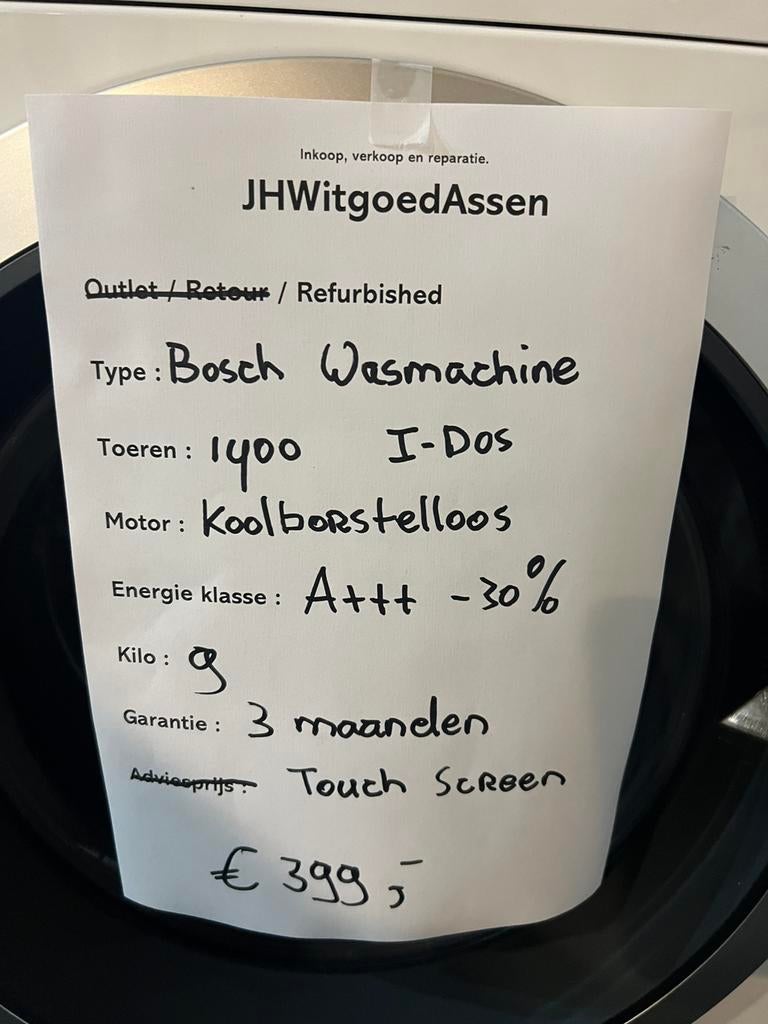 Foto 3 van Bosch wasmachine I-Dos 9kg A+++. Bezorgd en garantie.