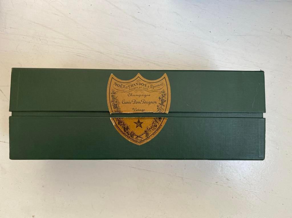 Lege fles Dom Perignon 1987 + Doos, Verzamelen, Wijnen, Ophalen of Verzenden, Frankrijk, Champagne