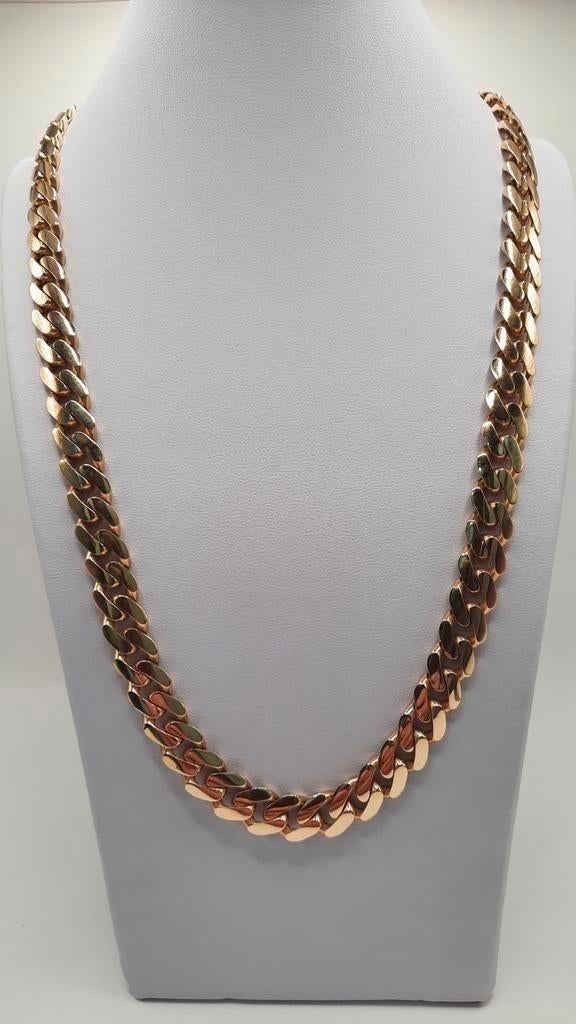 gouden coban link ketting 14kt, Www.bredajuwelier.nl, Nieuw, Ophalen of Verzenden, Www.bredajuwelier.nl