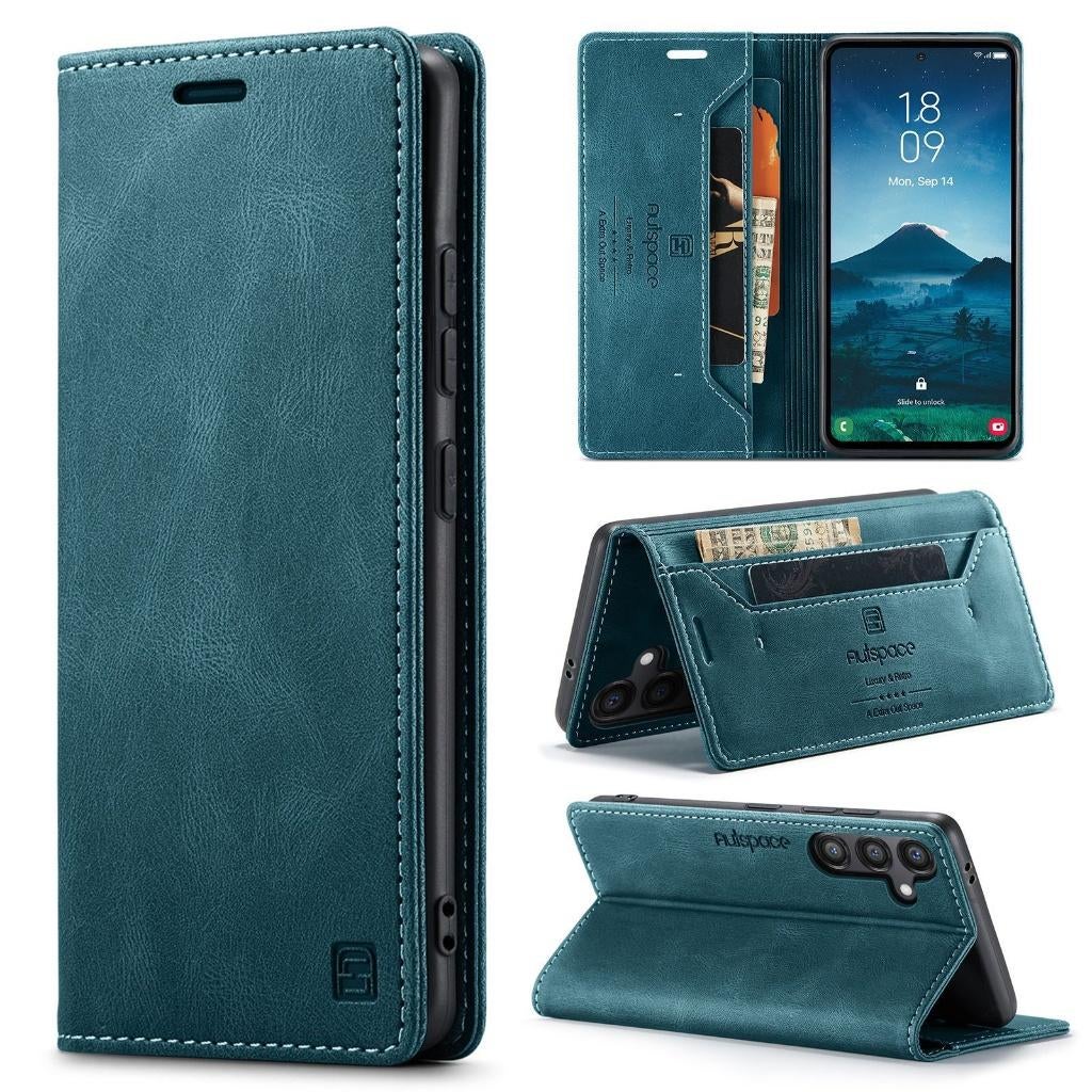 Luxe Flip Case Set met Kaarthouder voor Galaxy S25 FE _Blauw, Verzenden, Nieuw, Overige modellen, Hoesje of Tasje