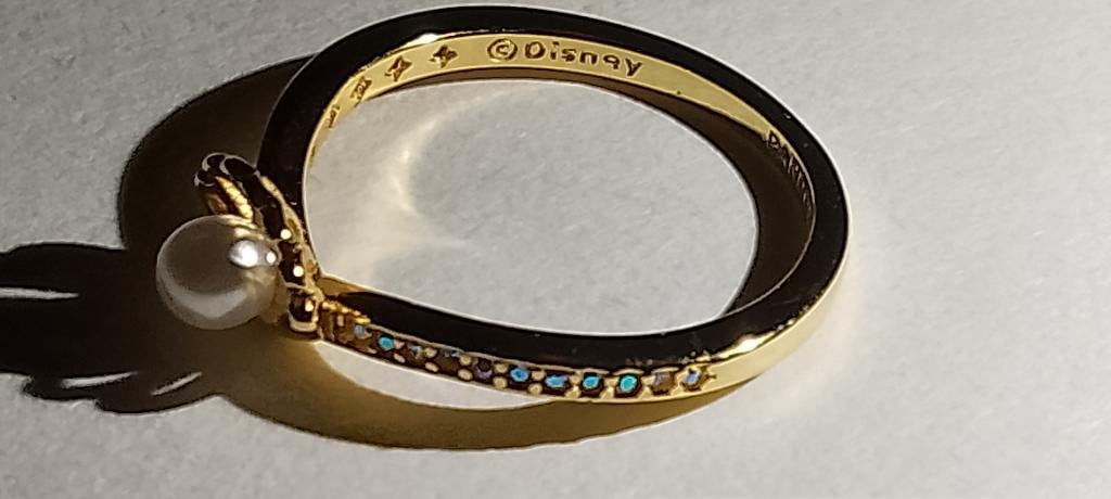 Zilveren Pandora ring disney Ariël goudkleurig maat 54, 18 tot 19, Nieuw, Ophalen of Verzenden, Dame
