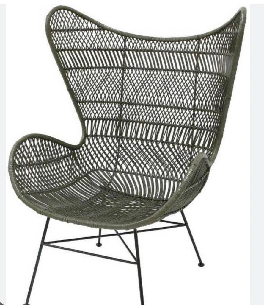 Stijlvolle HK Living rotan stoel, Riet of Rotan, Ophalen of Verzenden, Zo goed als nieuw, Eén