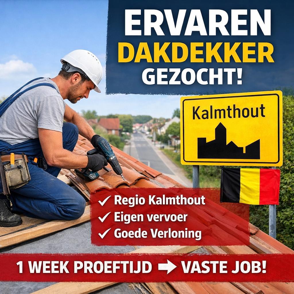 Vacature: Ervaren Dakdekker gezocht – Regio Kalmthout, 33 - 40 uur