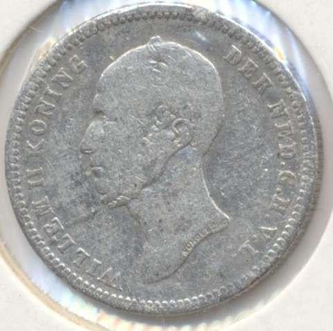 Nederland 25 cent 1848 Willem 2, Postzegels en Munten, Munten | Nederland, Zilver, 25 cent, Ophalen of Verzenden, Losse munt