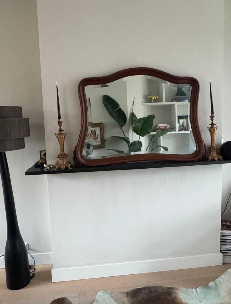 Antieke Biedermeier Spiegel, Ophalen of Verzenden, Overige vormen, 100 tot 150 cm, Minder dan 100 cm
