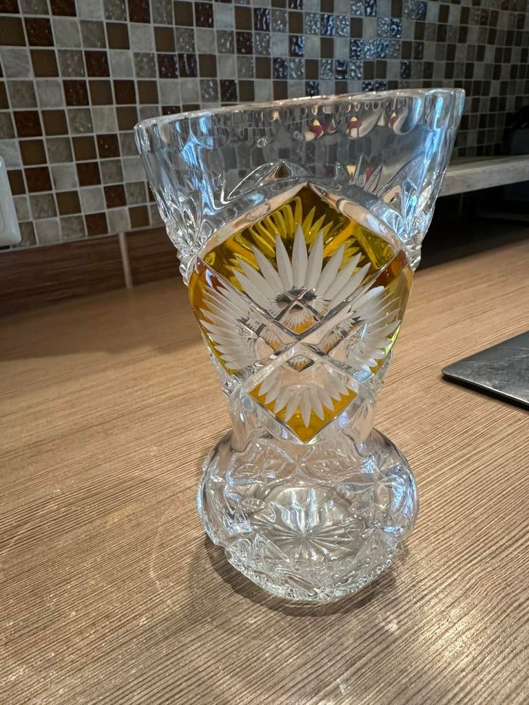 Kristallen vaas / bokaal 15 cm – perfecte staat, Antiek en Kunst, Antiek | Glas en Kristal, Ophalen of Verzenden