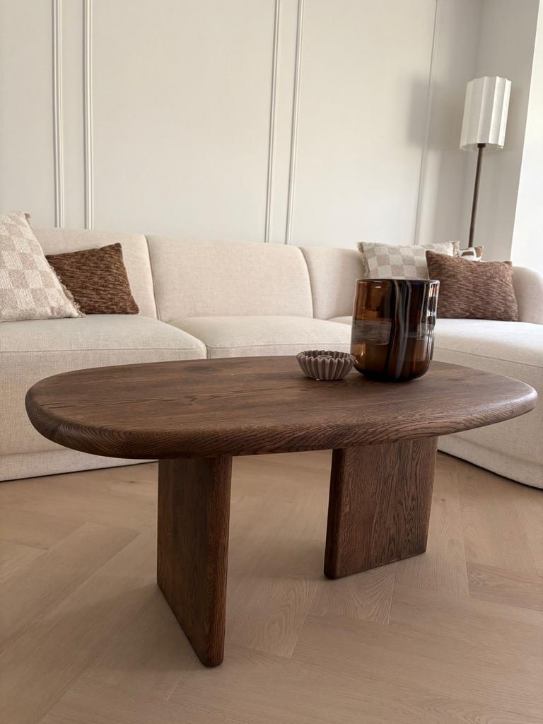 Massief Eiken Salontafel - Op Maat & Kleur, Huis en Inrichting, Tafels | Salontafels, Ophalen, 100 tot 150 cm, Eikenhout, Nieuw
