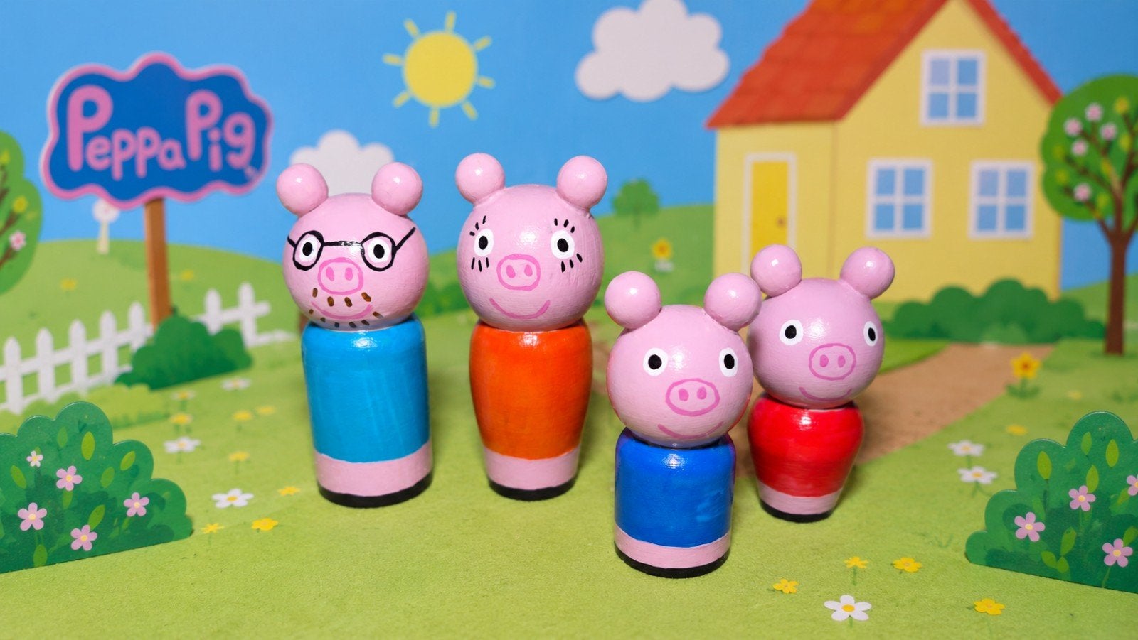 Peppa Pig Houten Speelfiguren Set - Familie Big, Ophalen of Verzenden, Nieuw, Jongen of Meisje