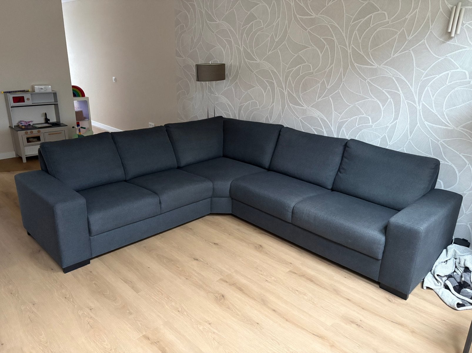 Hoekbank antraciet 240x270, Ophalen, Gebruikt, Stof