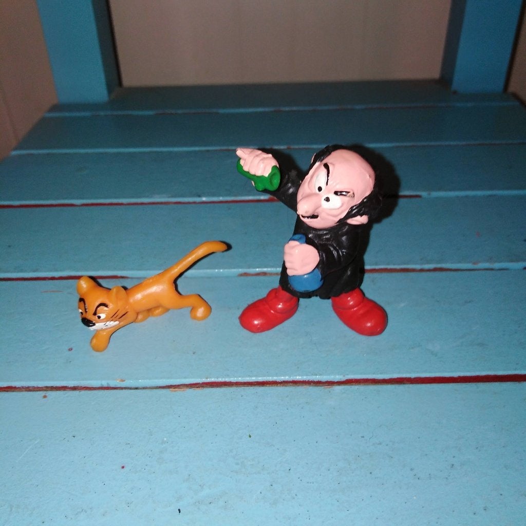 Gargamel en Azraël van de Smurfen - Schleich/Peyo 1978, Ophalen, Gebruikt, Gargamel, Poppetje, Figuurtje of Knuffel