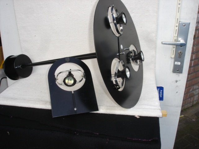 SET Vintage Dijkstra wand-/plafondspot en hanglamp jaren 80, Ophalen, Gebruikt, Metaal, G4