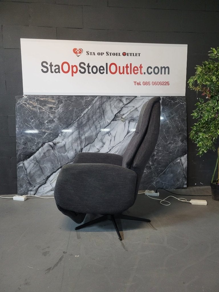 Staopstoel Stof Grijszwart op accu met tiptoetsen, Gebruikt, Minder dan 75 cm, Ophalen of Verzenden, Stof