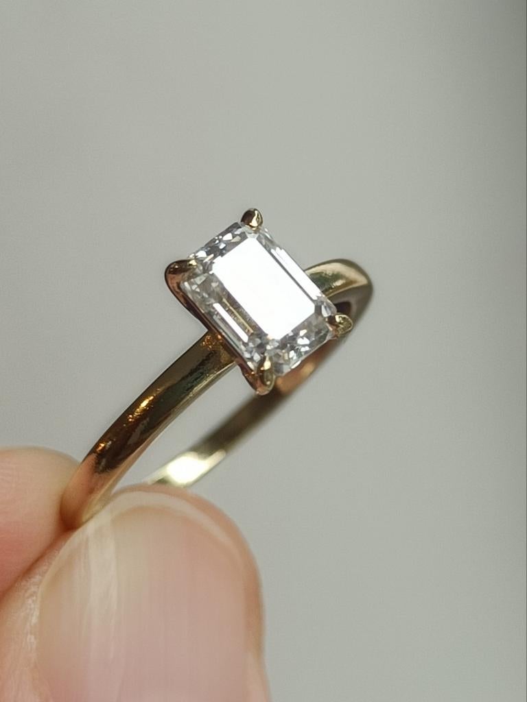 Zilveren Ring, 1ct Moissanite diamant + certificaat, Verzenden, Nieuw, Met edelsteen, Dame