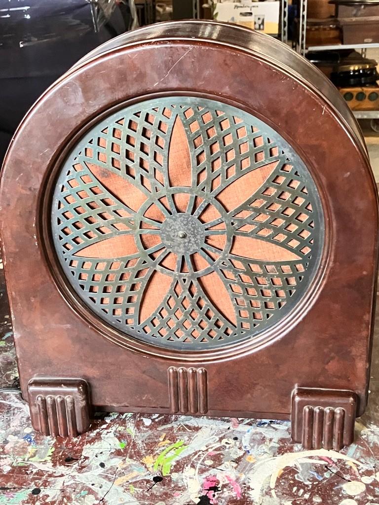Philips 2032 Pendule luidspreker Art Deco ca. 1930.  7, Antiek en Kunst, Antiek | Tv's en Audio, Ophalen of Verzenden