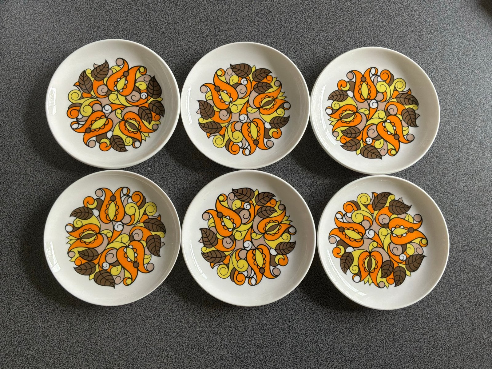 6x Ridgway Indian Summer schoteltjes, vintage Ø11cm, Ophalen of Verzenden