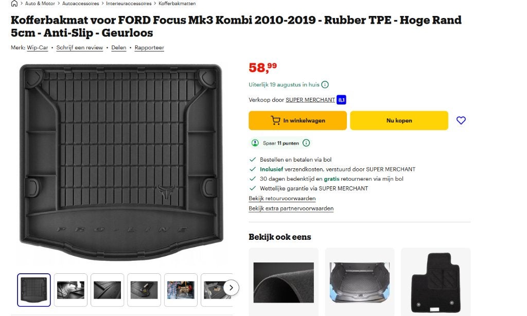kofferbak mat focus mk3 nieuw, Ophalen, Nieuw