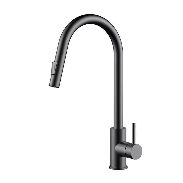 Keukenkraan Gun Metal grey Uittrekbare slang Hoog mengkraan, Doe-het-zelf en Verbouw, Sanitair, Ophalen of Verzenden, Nieuw, Rvs