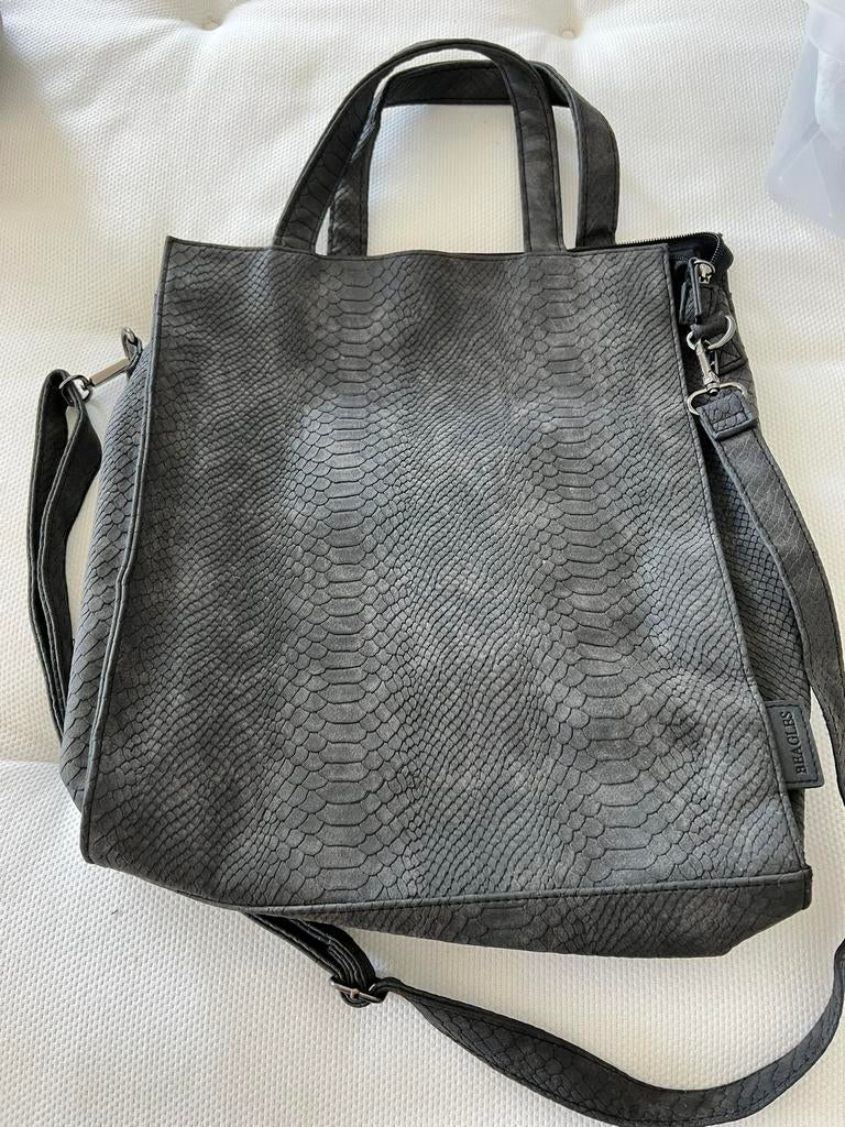 Krokodillen print tas, Ophalen of Verzenden, Zo goed als nieuw, Grijs, Handtas