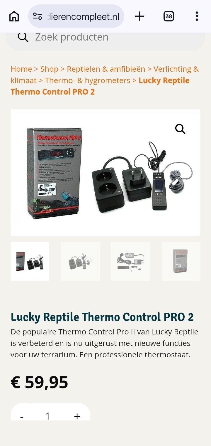 Lucky reptile tc2 pro thermostaatschakelaar temperatuurregel, Dieren en Toebehoren, Ophalen of Verzenden, Zo goed als nieuw