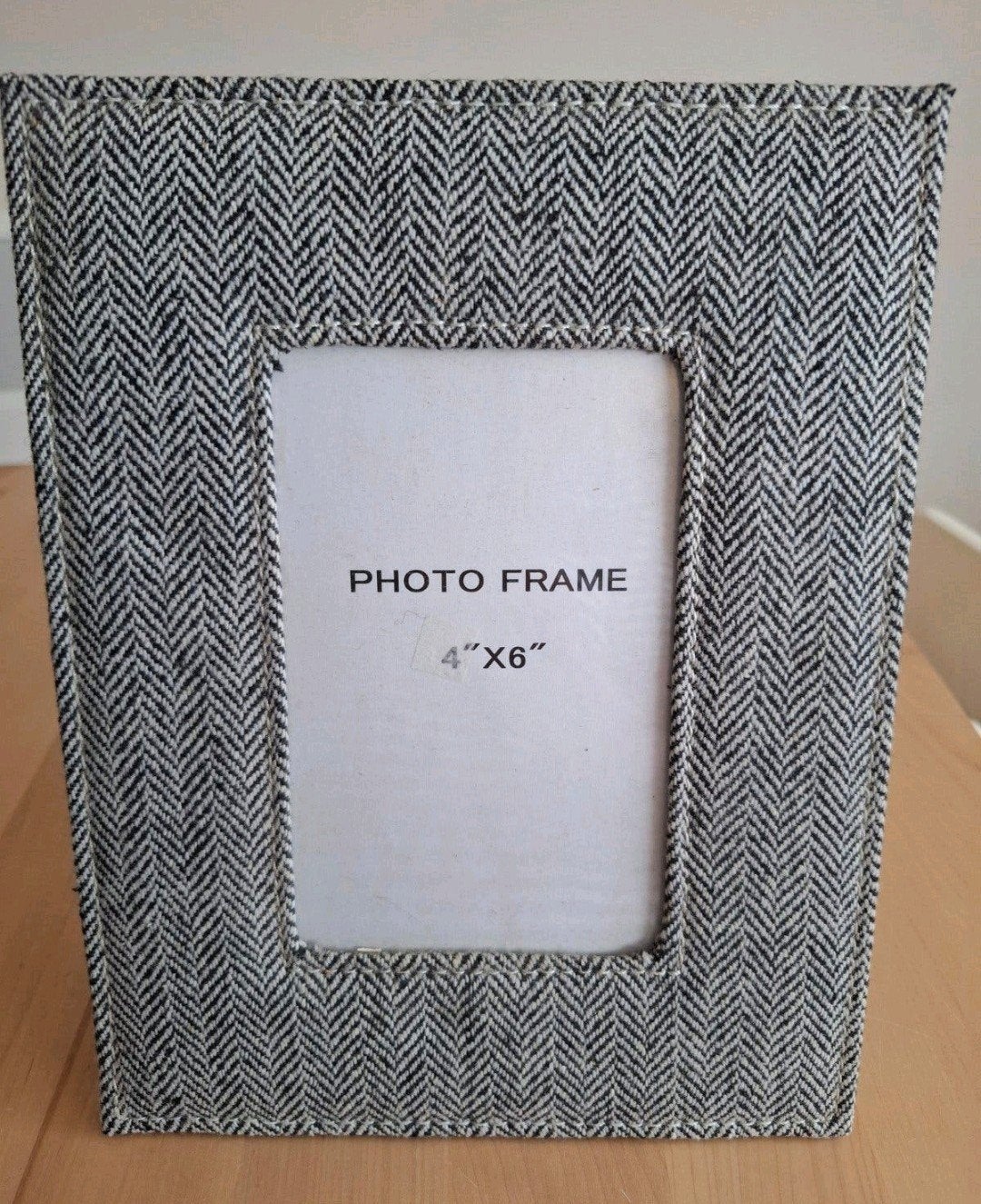 Stoffen fotolijstjes, Ophalen, Met passe-partout, Grijs, Standaard fotolijst
