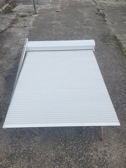 Wit elektrisch rolluik 188 cm breed x 248,5 cm hoog, Ophalen, Gebruikt, 200 cm of meer, Wit