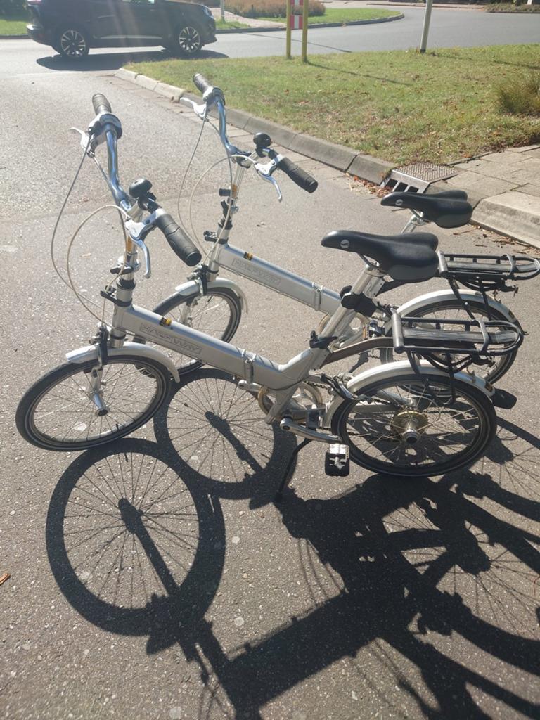 2 X Giant Halfway Aluminum Vouwfietsen met 6 versnellingen, Terugtraprem, Versnellingen, Zo goed als nieuw, Giant