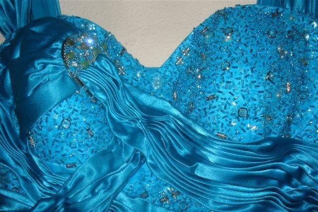 Galajurk Feestjurk blauw met kristal mt 38, Kleding | Dames, Maat 38/40 (M), Galajurk, Zo goed als nieuw, Verzenden