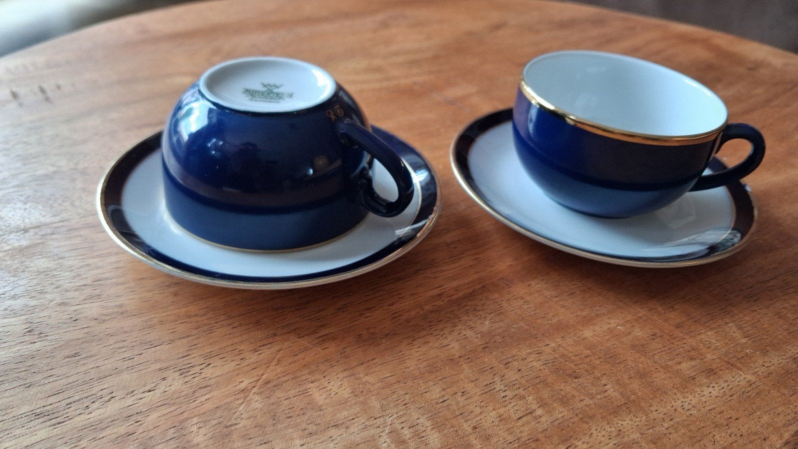 2 Porceleinen MITTERTEICH BAVARIA ESPRESSO/MOCCA kop/Schotel, Ophalen of Verzenden
