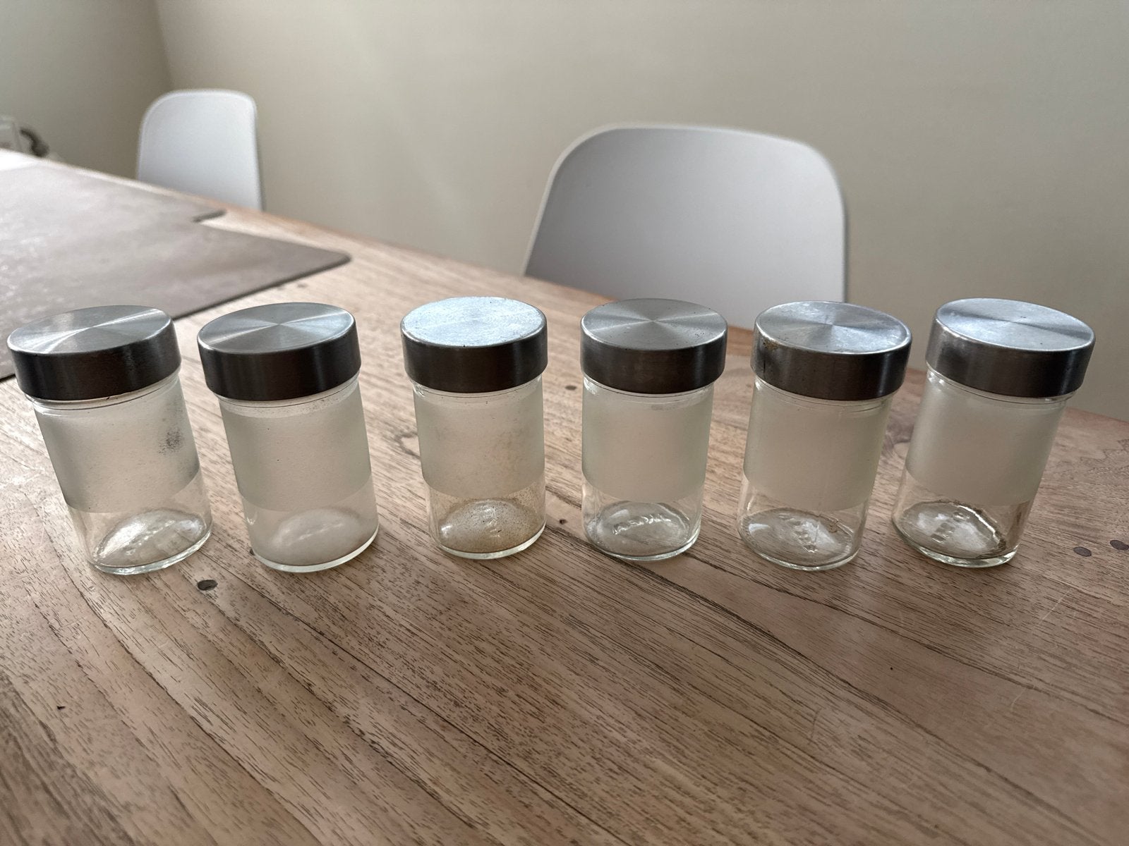 Set van 6 glazen voorraadpotjes met metalen deksel, Ophalen of Verzenden, Voorraadpot, Overige merken, Glas