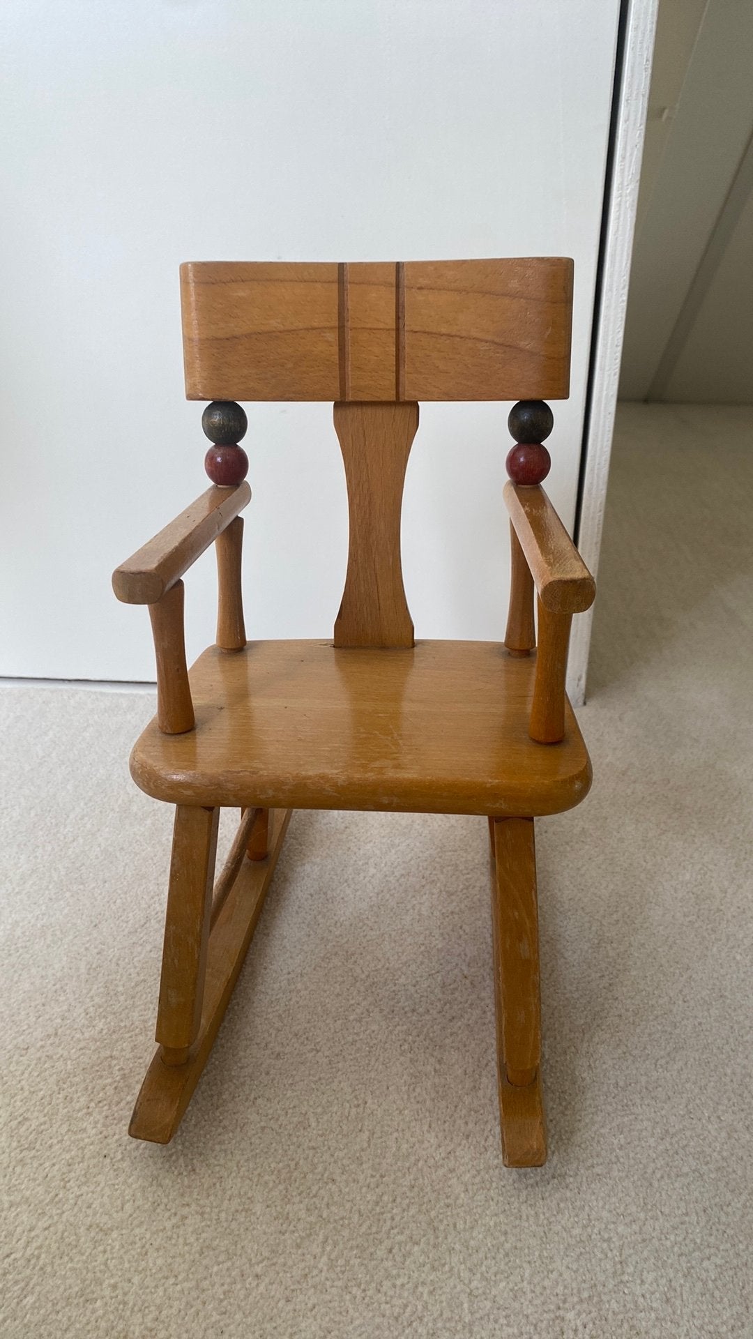 Vintage houten poppenschommelstoel, Ophalen of Verzenden, Gebruikt, Decoratie
